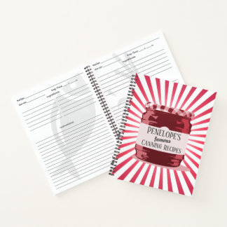Retro Style Deine berühmten Canning-Rezepte Red Ja Notizbuch