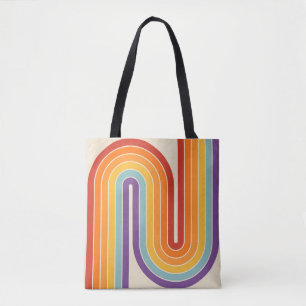 Retro-Style der 1970er Jahre mit gebogenen Streife Tasche