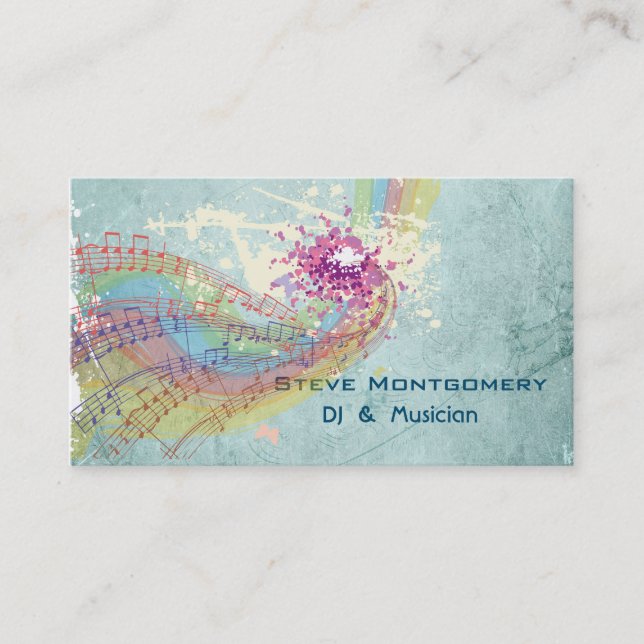 Retro Style Dj und Musiker Visitenkarte (Vorderseite)