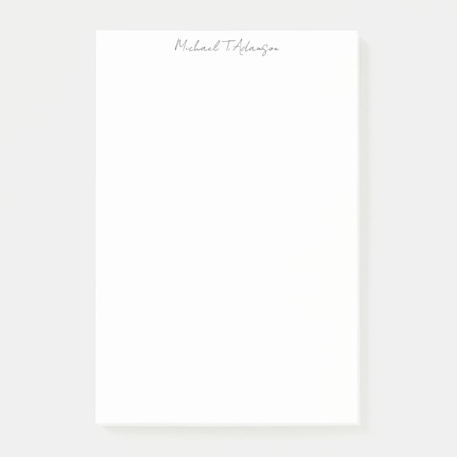 Retro Style Elegante Schlichte, einfache weiße Kal Post-it Klebezettel (Vorderseite)