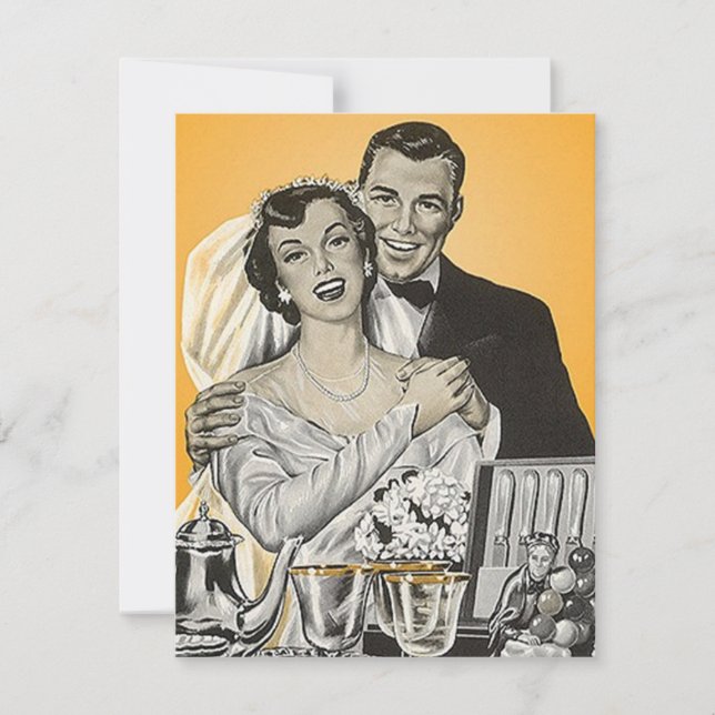 Rétro Style Faire-part Invitation Couples Douche (Devant)