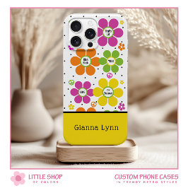 Retro Style Floral Flower Power Monogrammed Case-Mate iPhone Hülle