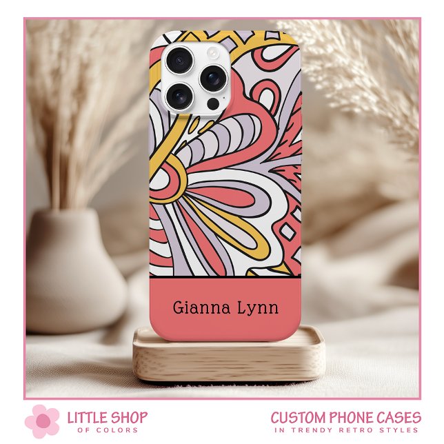 Retro-Style floral monogrammiert Case-Mate iPhone Hülle (Von Creator hochgeladen)