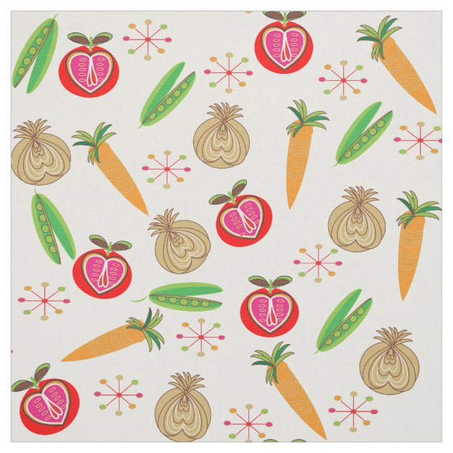 Retro Style Frucht und Gemüse Farbdrucke Stoff (Muster)