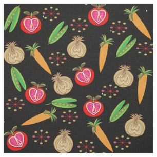 Retro Style Frucht und Gemüse Farbdrucke Stoff