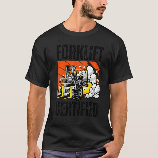 Retro Style Funny Forklift Operator Forklift Certi T-Shirt (Vorderseite)