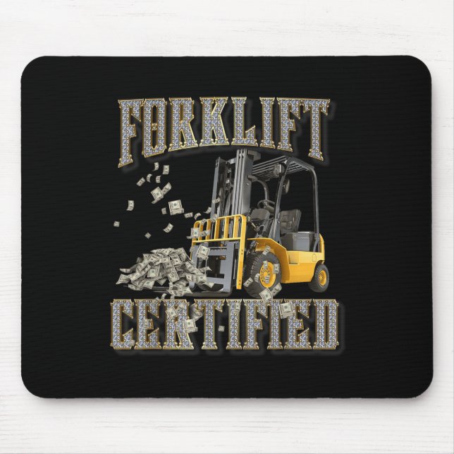 Retro Style Funny Gabelstapler Forklift Certi Mousepad (Vorne)