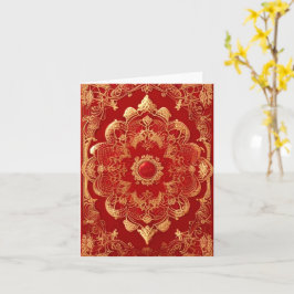Retro Style Golden Red Karte
