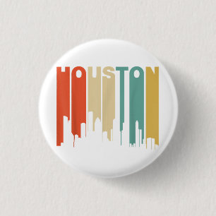 Retro-Style-Houston-Texas-Skyline aus den 1970er J Button