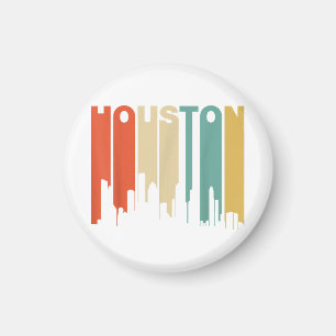 Retro-Style-Houston-Texas-Skyline der 1970er Jahre Magnet