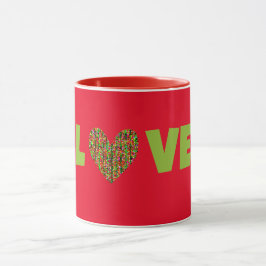 Retro Style LIEBE and Heart Tasse Cup