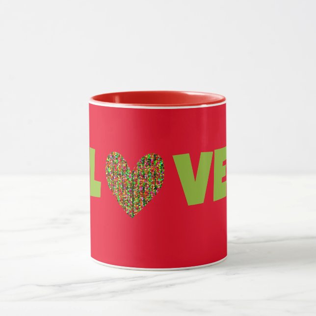 Retro Style LIEBE and Heart Tasse Cup (Zentrum)