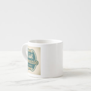 Retro-style Meerjungfrau Meeresfrüchte Etikett Espressotasse