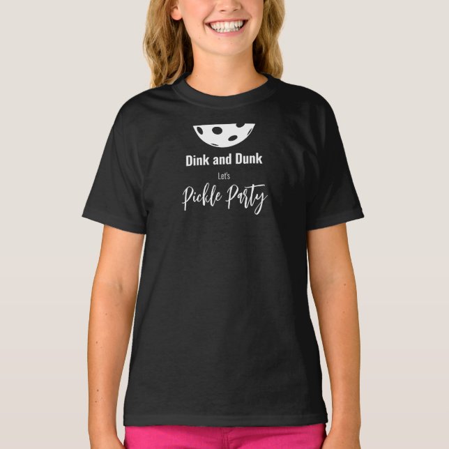 Retro Style Neon Black Themed Pickleball Geburtsta T-Shirt (Vorderseite)