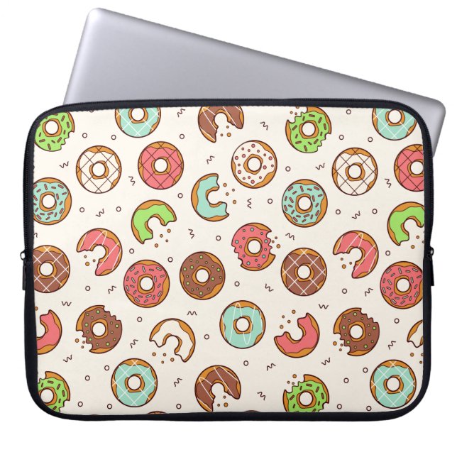 Retro Style Niedliche Donut Muster Laptopschutzhülle (Vorderseite)
