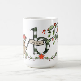 Retro Style Niedliche Weihnachtsmonogramm B mit Na Kaffeetasse