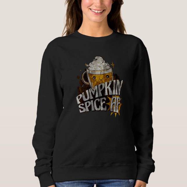 Retro Style Old School Pumpkin Spice Latte Coffee  Sweatshirt (Vorderseite)