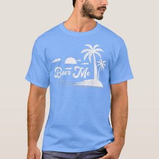 Retro Style Palm Tree California Beach Sunset Beer T-Shirt
