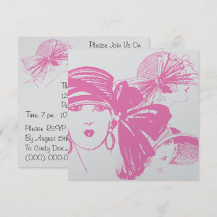 Retro Style Pink Lady Cocktail Party Einladungen