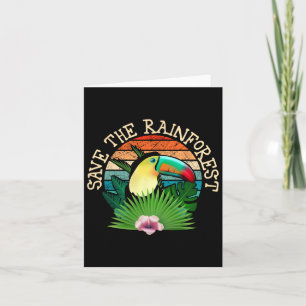 Retro Style Rette den Regenwald Earth Day Nature L Karte