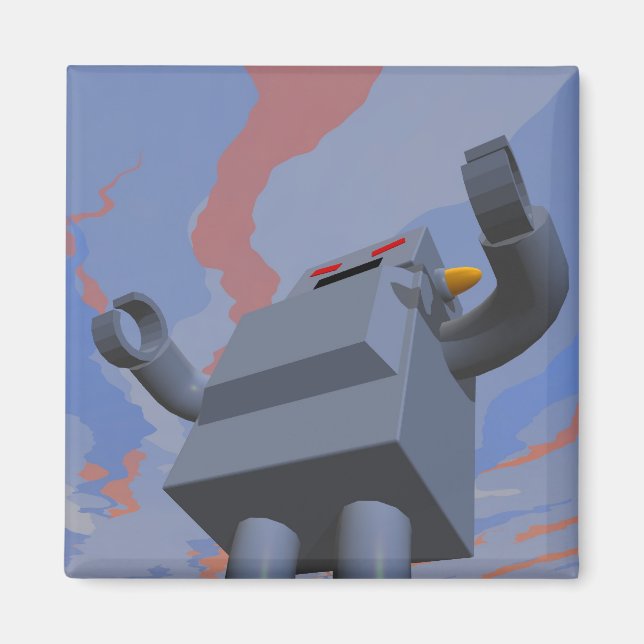 Retro Style Robot 2 Magnet (Vorne)