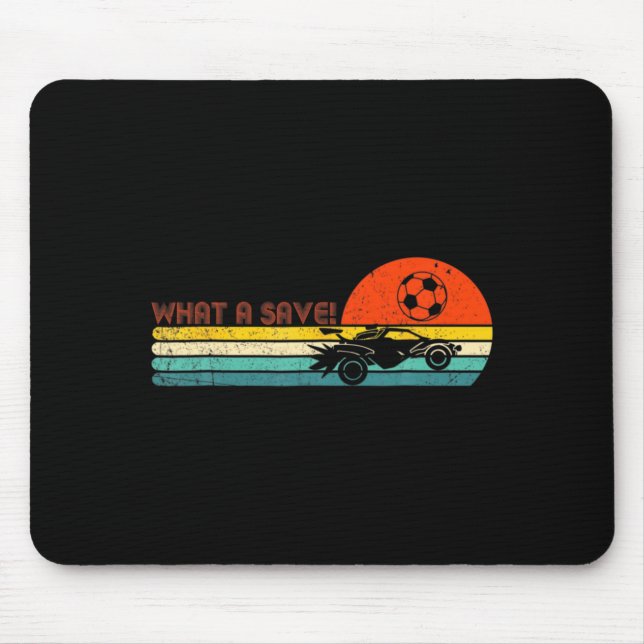 Retro Style Rocket Rc Soccer Car League Funny Game Mousepad (Vorne)