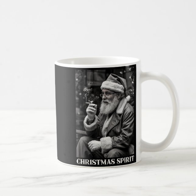 Retro Style Santa Claus Smoking Cigarette Christma Kaffeetasse (Rechts)