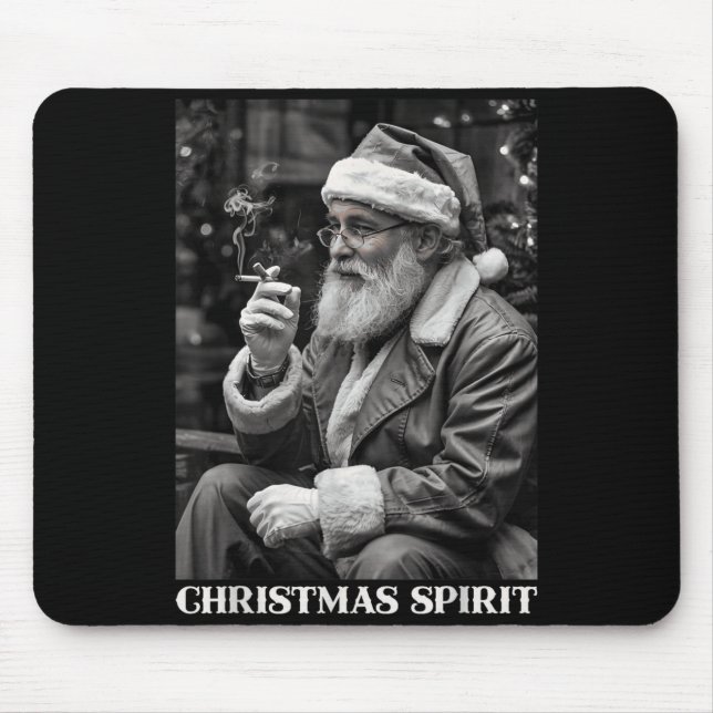 Retro Style Santa Claus Smoking Cigarette Christma Mousepad (Vorne)