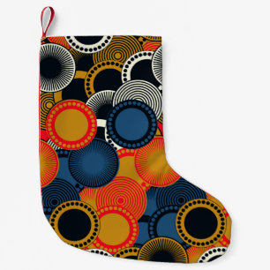 retro style seamless pattern geometric circles in kleiner weihnachtsstrumpf
