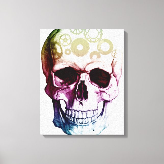 Retro Style Skull Leinwanddruck (Vorderseite)