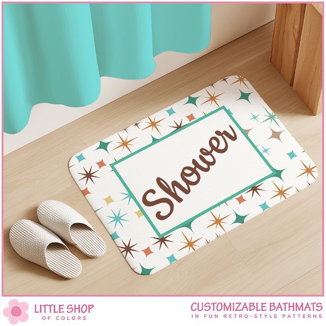 Retro-Style Stars Pattern Bath Mat Badematte (Von Creator hochgeladen)