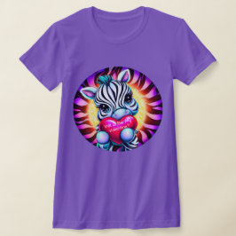 Retro Style Sweet Zebra Valentine T-Shirt