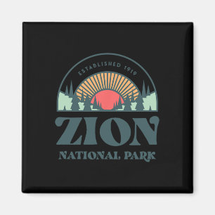 Retro Style Utah Zion Nationalpark Magnet