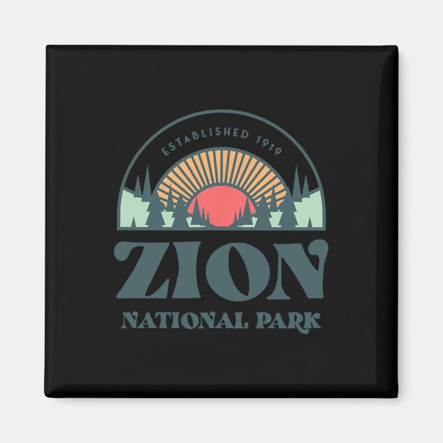 Retro Style Utah Zion Nationalpark Magnet (Vorne)