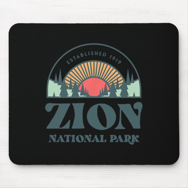 Retro Style Utah Zion Nationalpark Mousepad (Vorne)