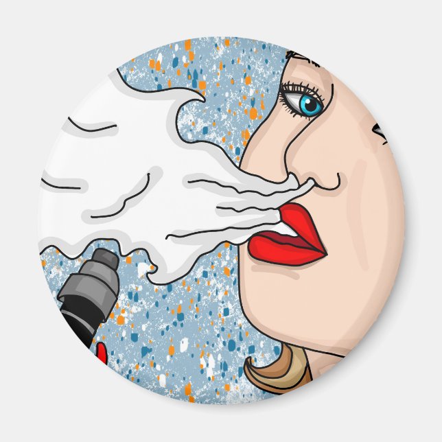 Retro Style Vaping Lady Magnet (Vorne)
