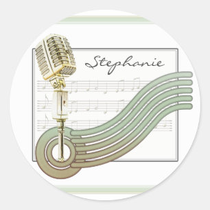 Retro Style Vintag Mic Personalisiert Stickers