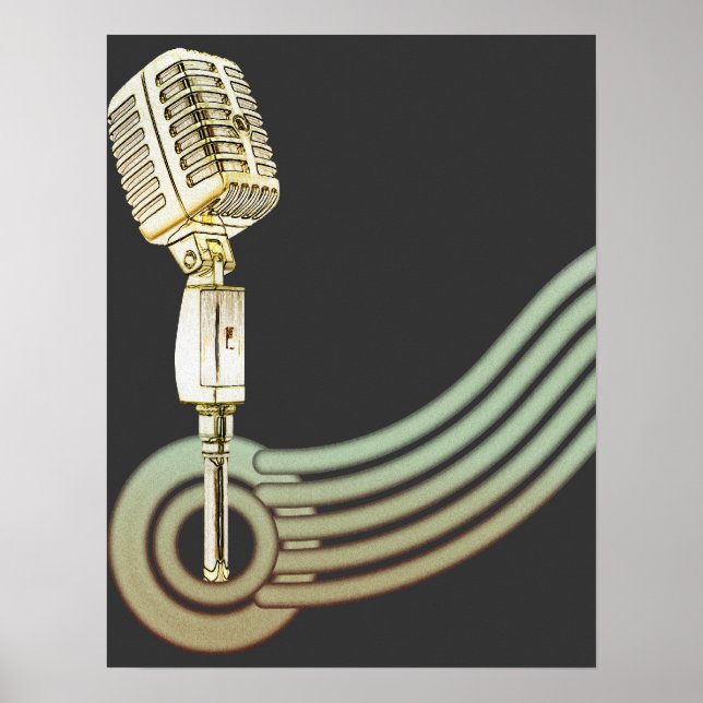 Retro Style Vintag Mic Poster (Vorne)