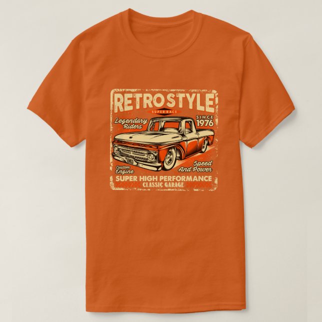 Retro Style Vintager klassischer Abholwagen T-Shirt (Design vorne)