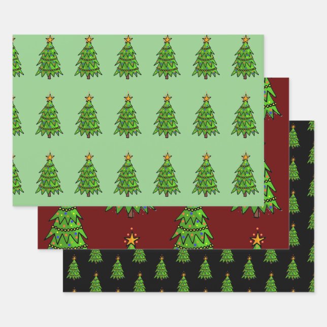 Retro Style Weihnachtsbaumwrapping Craft Papier (Set)