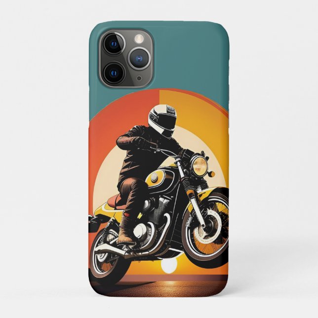 Retro-Styled Motorradfahrer im Landschaftlichen So Case-Mate iPhone Hülle (Rückseite)