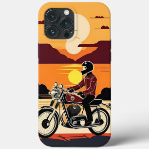 Retro-Styled Motorradfahrer im Landschaftlichen So Case-Mate iPhone Hülle