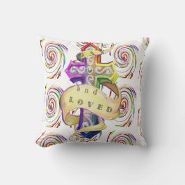 Retro-stylierte regenbogenfarbene - schwulenfarben kissen