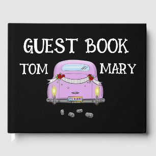 RETRO STYLISH JUST MARRIED CAR WEDING Guest Book Gästebuch