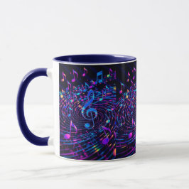 Retro Stylish Musical Notes Tasse