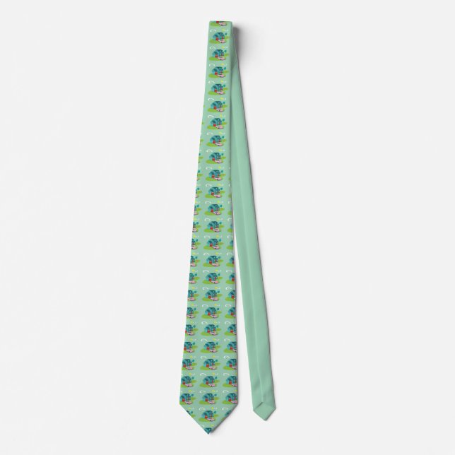 Retro Suburban House Neck Tie Krawatte (Vorderseite)
