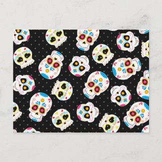 Retro Sugar Skull Postkarte