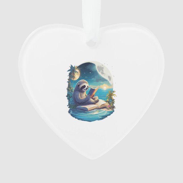Retro Summer Beach Sloth Ornament (Vorderseite)