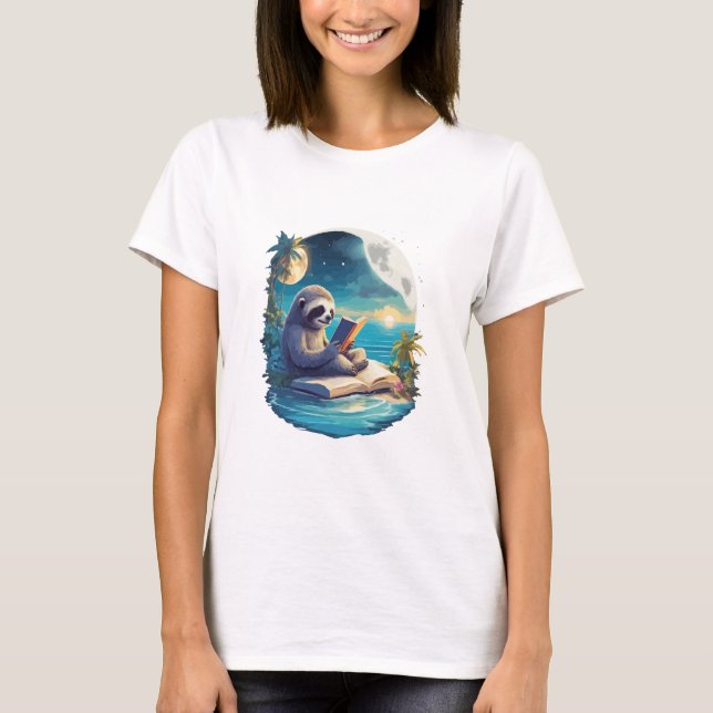 Retro Summer Beach Sloth T-Shirt (Vorderseite)