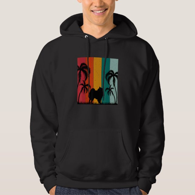 Retro Summer Cool American Eskimo Dog Summer Vac Hoodie (Vorderseite)